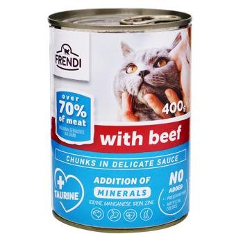 Frendi wet cat food with beef chunks 400g